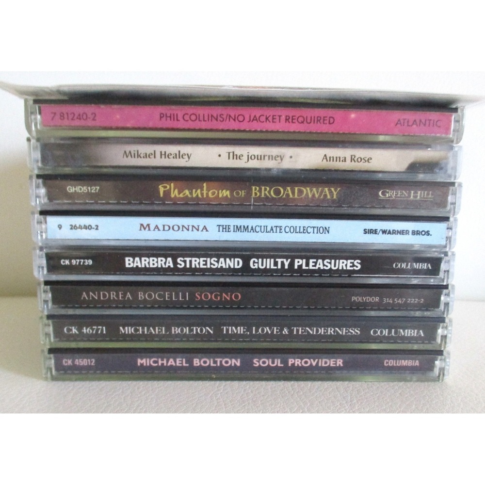 Lot of 9 CDs Phil Collins Madonna Barbra Streisand Michael Bolton Andrea Bocelli